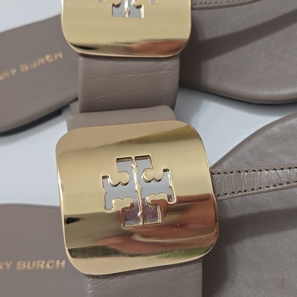 Tory Burch Taupe and Gold Sandals. Size 6M. Like New Condition. - Picture 6 of 12